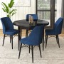 Dining Table & Chairs Set (5 Pieces) Rox - Black Marble, Navy Blue Black Marble
Navy Blue