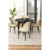 Dining Table & Chairs Set (5 Pieces) Rox - Black Marble, Cream Black Marble
Cream