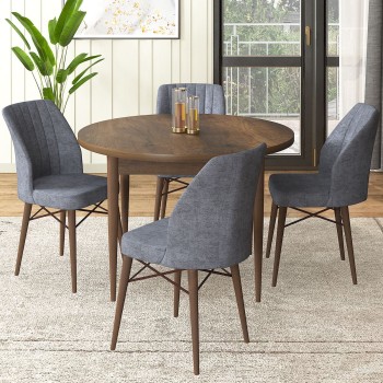 Dining Table & Chairs Set (5 Pieces) Rox - Baroque, Fume Baroque
Fume