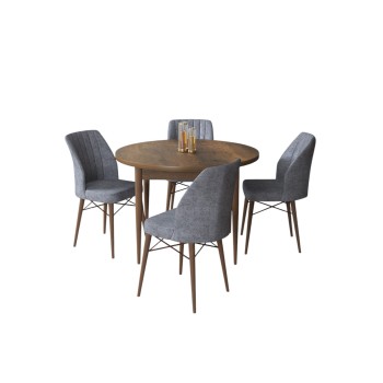 Dining Table & Chairs Set (5 Pieces) Rox - Baroque, Fume Baroque
Fume