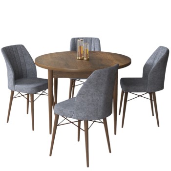 Dining Table & Chairs Set (5 Pieces) Rox - Baroque, Fume Baroque
Fume