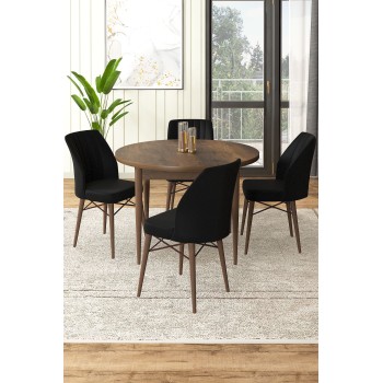 Dining Table & Chairs Set (5 Pieces) Rox - Baroque, Black Baroque
Black
