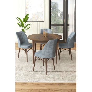 Dining Table & Chairs Set (5 Pieces) Rox - Baroque, Grey Baroque
Grey