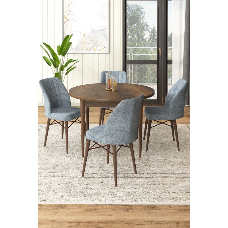 Dining Table & Chairs Set (5 Pieces) Rox - Baroque, Grey Baroque
Grey
