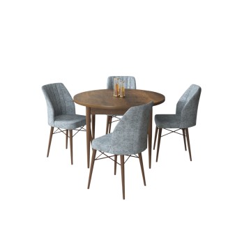 Dining Table & Chairs Set (5 Pieces) Rox - Baroque, Grey Baroque
Grey