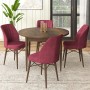 Dining Table & Chairs Set (5 Pieces) Rox - Baroque, Burgundy Baroque
Burgundy