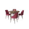 Dining Table & Chairs Set (5 Pieces) Rox - Baroque, Burgundy Baroque
Burgundy