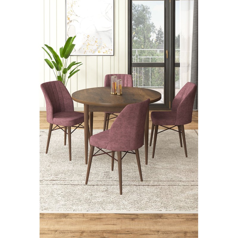 Dining Table & Chairs Set (5 Pieces) Rox - Baroque, Dusty Rose Baroque
Dusty Rose