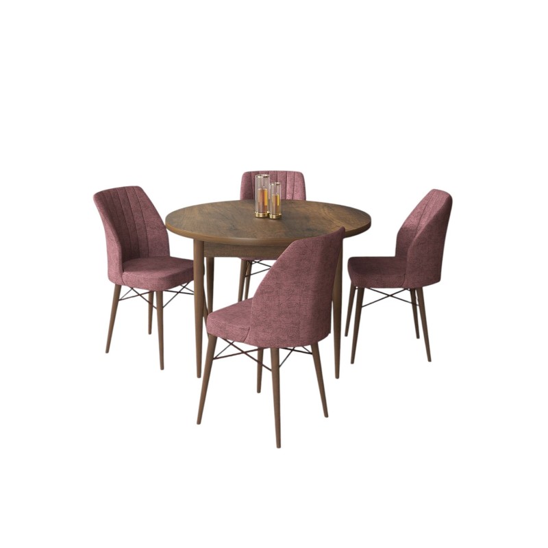 Dining Table & Chairs Set (5 Pieces) Rox - Baroque, Dusty Rose Baroque
Dusty Rose