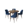 Dining Table & Chairs Set (5 Pieces) Rox - Baroque, Navy Blue Baroque
Navy Blue