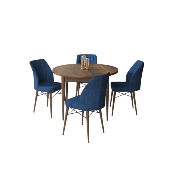 Dining Table & Chairs Set (5 Pieces) Rox - Baroque, Navy Blue Baroque
Navy Blue
