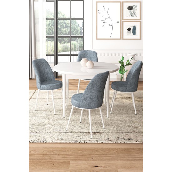 Dining Table & Chairs Set (5 Pieces) Tor - White, Grey White
Grey Dining Table & Chairs Set (5 Pieces) Tor - White, Grey White
Grey