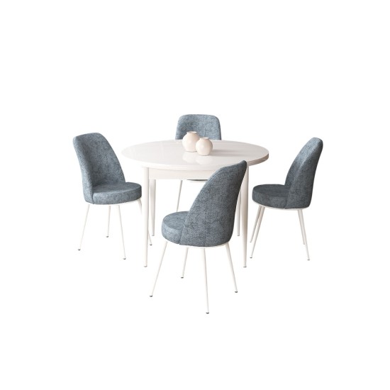 Dining Table & Chairs Set (5 Pieces) Tor - White, Grey White
Grey Dining Table & Chairs Set (5 Pieces) Tor - White, Grey White
Grey