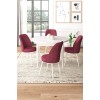 Dining Table & Chairs Set (5 Pieces) Tor - White, Burgundy White
Burgundy