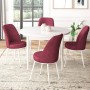 Dining Table & Chairs Set (5 Pieces) Tor - White, Burgundy White
Burgundy
