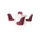 Dining Table & Chairs Set (5 Pieces) Tor - White, Burgundy White
Burgundy Dining Table & Chairs Set (5 Pieces) Tor - White, Burgundy White
Burgundy