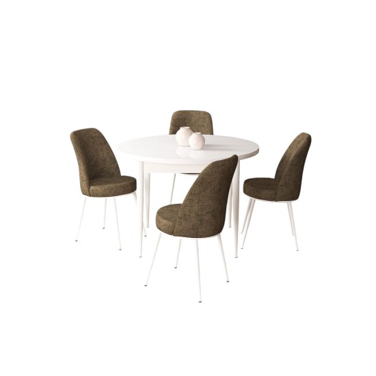 Dining Table & Chairs Set (5 Pieces) Tor - White, Brown White
Brown Dining Table & Chairs Set (5 Pieces) Tor - White, Brown White
Brown