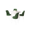Dining Table & Chairs Set (5 Pieces) Tor - White, Khaki White
Khaki