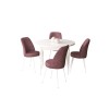 Dining Table & Chairs Set (5 Pieces) Tor - White, Dusty Rose White
Dusty Rose