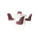Dining Table & Chairs Set (5 Pieces) Tor - White, Dusty Rose White
Dusty Rose