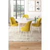 Dining Table & Chairs Set (5 Pieces) Tor - White, Mustard White
Mustard