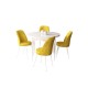 Dining Table & Chairs Set (5 Pieces) Tor - White, Mustard White
Mustard Dining Table & Chairs Set (5 Pieces) Tor - White, Mustard White
Mustard