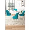 Dining Table & Chairs Set (5 Pieces) Tor - White, Turquoise White
Turquoise