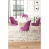 Dining Table & Chairs Set (5 Pieces) Tor - White, Purple White
Purple