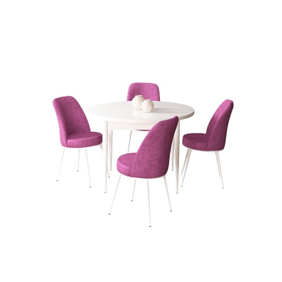 Dining Table & Chairs Set (5 Pieces) Tor - White, Purple White
Purple Dining Table & Chairs Set (5 Pieces) Tor - White, Purple White
Purple