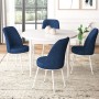 Dining Table & Chairs Set (5 Pieces) Tor - White, Navy Blue White
Navy Blue