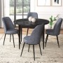 Dining Table & Chairs Set (5 Pieces) Tor - Black Marble, Fume Black Marble
Fume
