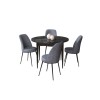 Dining Table & Chairs Set (5 Pieces) Tor - Black Marble, Fume Black Marble
Fume