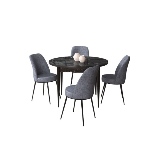 Dining Table & Chairs Set (5 Pieces) Tor - Black Marble, Fume Black Marble
Fume Dining Table & Chairs Set (5 Pieces) Tor - Black Marble, Fume Black Marble
Fume