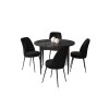 Dining Table & Chairs Set (5 Pieces) Tor - Black Marble, Black Black Marble
Black