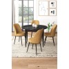 Dining Table & Chairs Set (5 Pieces) Tor - Black Marble, Cappuccino Black Marble
Cappuccino