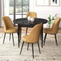 Dining Table & Chairs Set (5 Pieces) Tor - Black Marble, Cappuccino Black Marble
Cappuccino