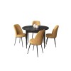 Dining Table & Chairs Set (5 Pieces) Tor - Black Marble, Cappuccino Black Marble
Cappuccino