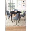 Dining Table & Chairs Set (5 Pieces) Tor - Black Marble, Grey Black Marble
Grey
