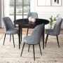 Dining Table & Chairs Set (5 Pieces) Tor - Black Marble, Grey Black Marble
Grey