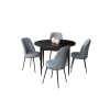 Dining Table & Chairs Set (5 Pieces) Tor - Black Marble, Grey Black Marble
Grey