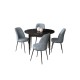 Dining Table & Chairs Set (5 Pieces) Tor - Black Marble, Grey Black Marble
Grey