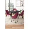 Dining Table & Chairs Set (5 Pieces) Tor - Black Marble, Burgundy Black Marble
Burgundy
