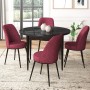 Dining Table & Chairs Set (5 Pieces) Tor - Black Marble, Burgundy Black Marble
Burgundy