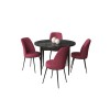 Dining Table & Chairs Set (5 Pieces) Tor - Black Marble, Burgundy Black Marble
Burgundy