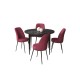 Dining Table & Chairs Set (5 Pieces) Tor - Black Marble, Burgundy Black Marble
Burgundy Dining Table & Chairs Set (5 Pieces) Tor - Black Marble, Burgundy Black Marble
Burgundy