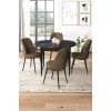 Dining Table & Chairs Set (5 Pieces) Tor - Black Marble, Brown Black Marble
Brown