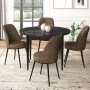 Dining Table & Chairs Set (5 Pieces) Tor - Black Marble, Brown Black Marble
Brown