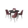 Dining Table & Chairs Set (5 Pieces) Tor - Black Marble, Dusty Rose Black Marble
Dusty Rose