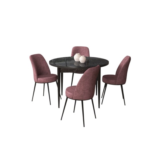Dining Table & Chairs Set (5 Pieces) Tor - Black Marble, Dusty Rose Black Marble
Dusty Rose Dining Table & Chairs Set (5 Pieces) Tor - Black Marble, Dusty Rose Black Marble
Dusty Rose