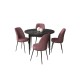 Dining Table & Chairs Set (5 Pieces) Tor - Black Marble, Dusty Rose Black Marble
Dusty Rose Dining Table & Chairs Set (5 Pieces) Tor - Black Marble, Dusty Rose Black Marble
Dusty Rose